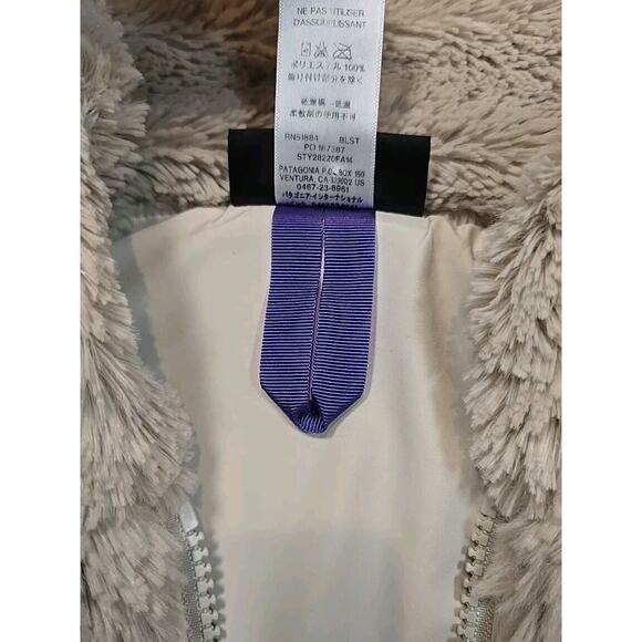 PATAGONIA Women's Pelage Fleece Fur Vest Bleached Stone Sz Small - Picture 10 of 10